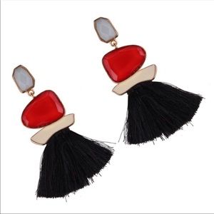 Fringed tassel earrings